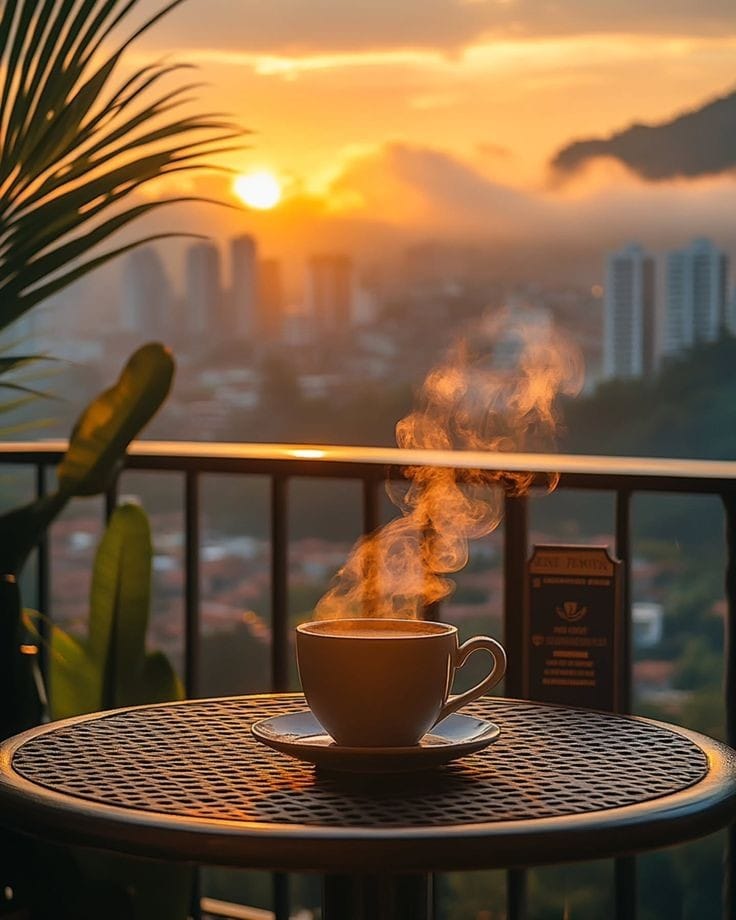 Evening ambiance with golden lighting